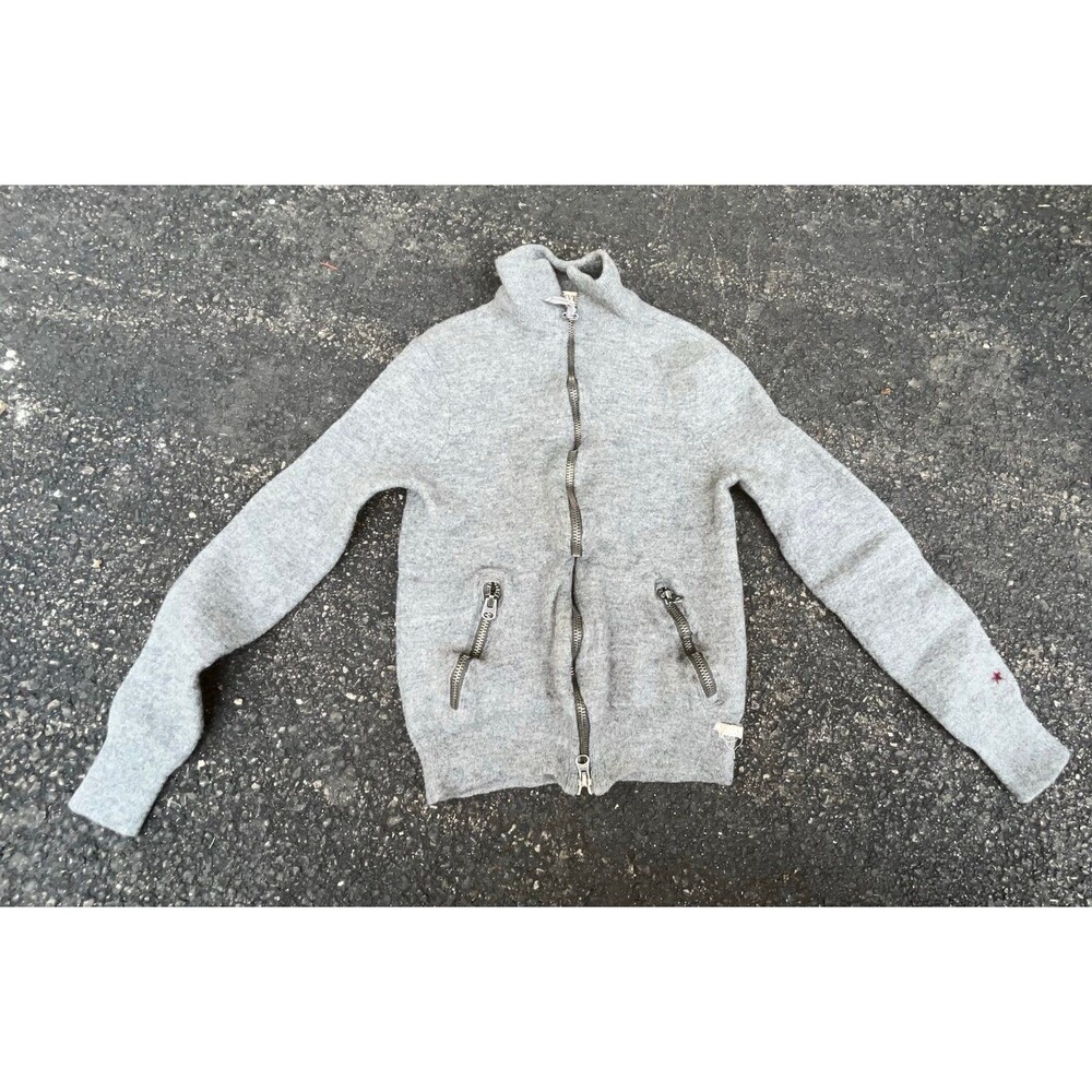 Boys John Varvatos/Converse Size Small 100% Wool Gray Zip-Up Sweater